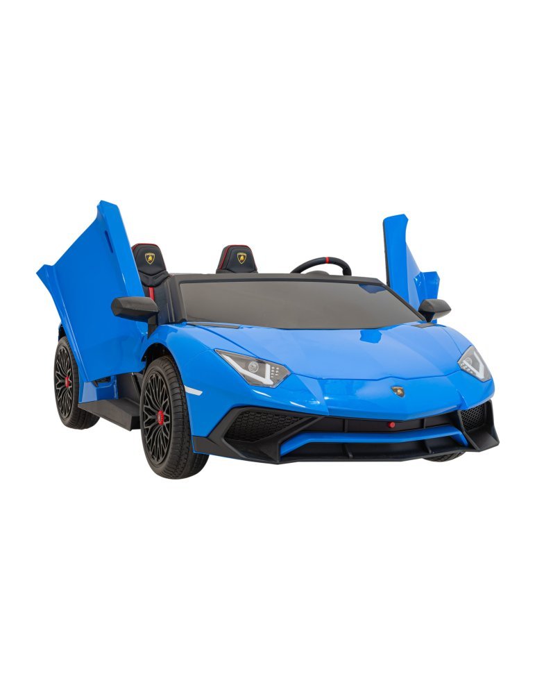 Lamborghini Aventador SV 24V - Coche eléctrico infantil biplaza con 2 motores de 200W, luces LED, suspensión y mando parental. 