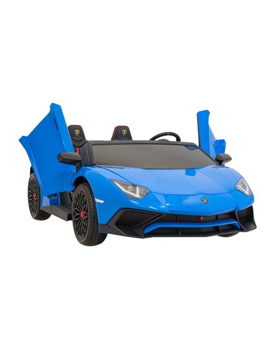 Lamborghini Aventador SV 24V - Coche eléctrico infantil biplaza con 2 motores de 200W, luces LED, suspensión y mando parental. 