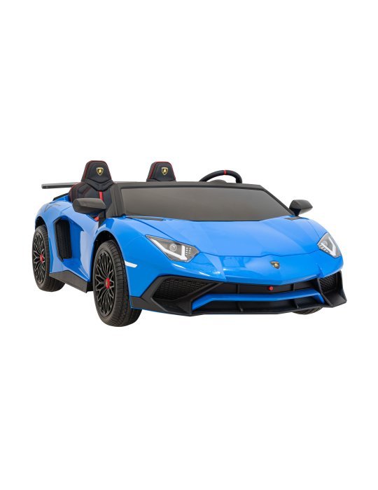 Lamborghini Aventador SV 24V - Coche eléctrico infantil biplaza con 2 motores de 200W, luces LED, suspensión y mando parental. 