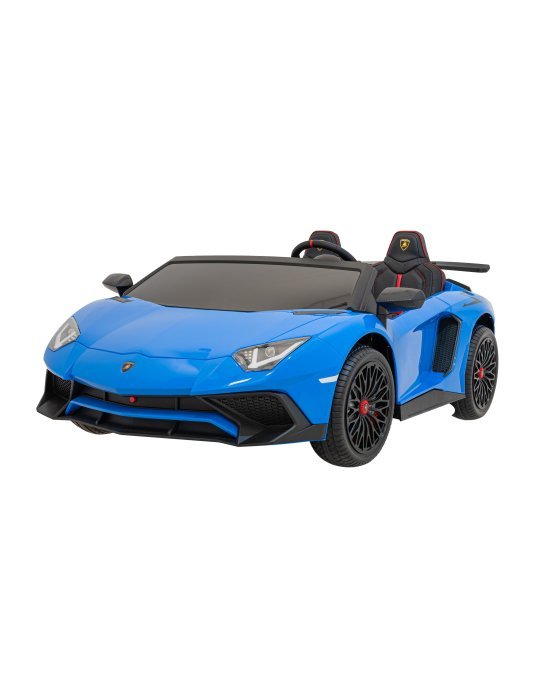 Lamborghini Aventador SV 24V - Coche eléctrico infantil biplaza con 2 motores de 200W, luces LED, suspensión y mando parental. 