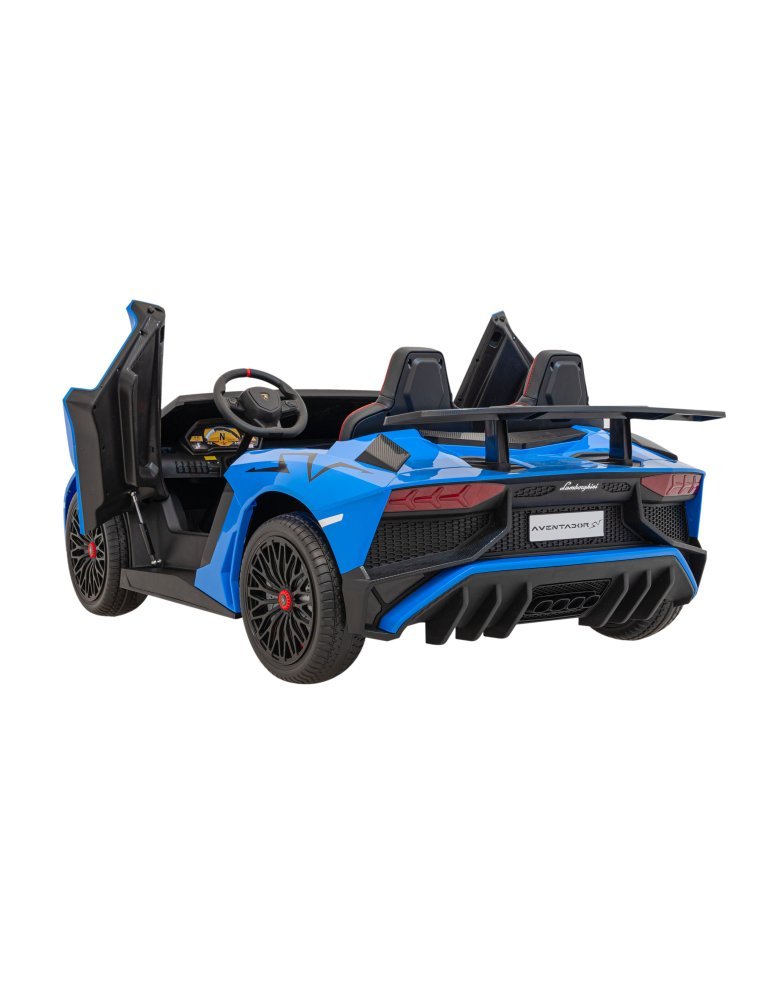 Lamborghini Aventador SV 24V - Coche eléctrico infantil biplaza con 2 motores de 200W, luces LED, suspensión y mando parental. 