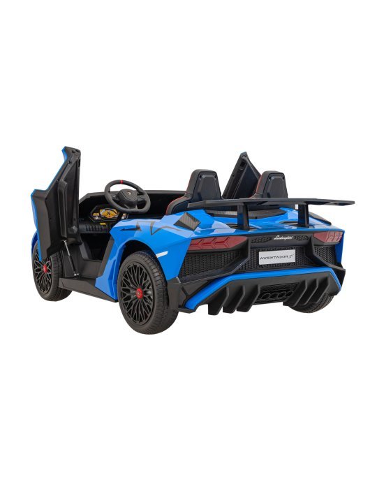 Lamborghini Aventador SV 24V - Coche eléctrico infantil biplaza con 2 motores de 200W, luces LED, suspensión y mando parental. 