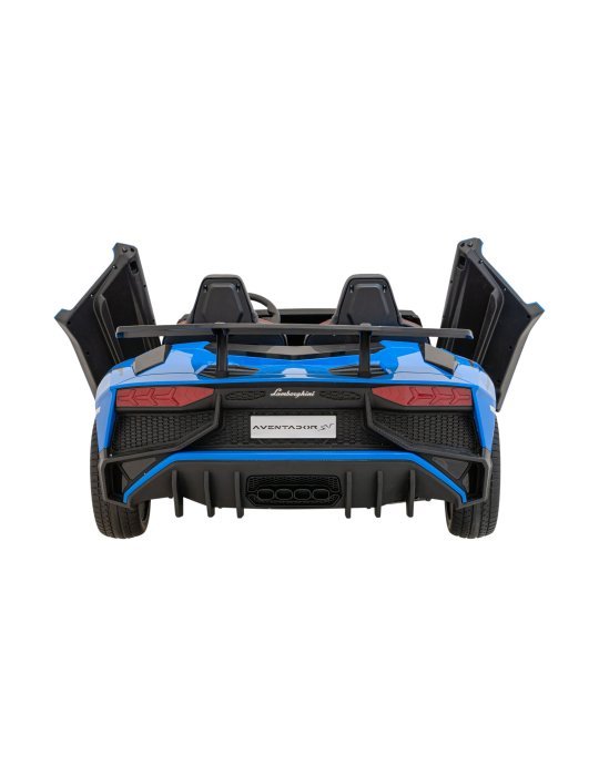 Lamborghini Aventador SV 24V - Coche eléctrico infantil biplaza con 2 motores de 200W, luces LED, suspensión y mando parental. 