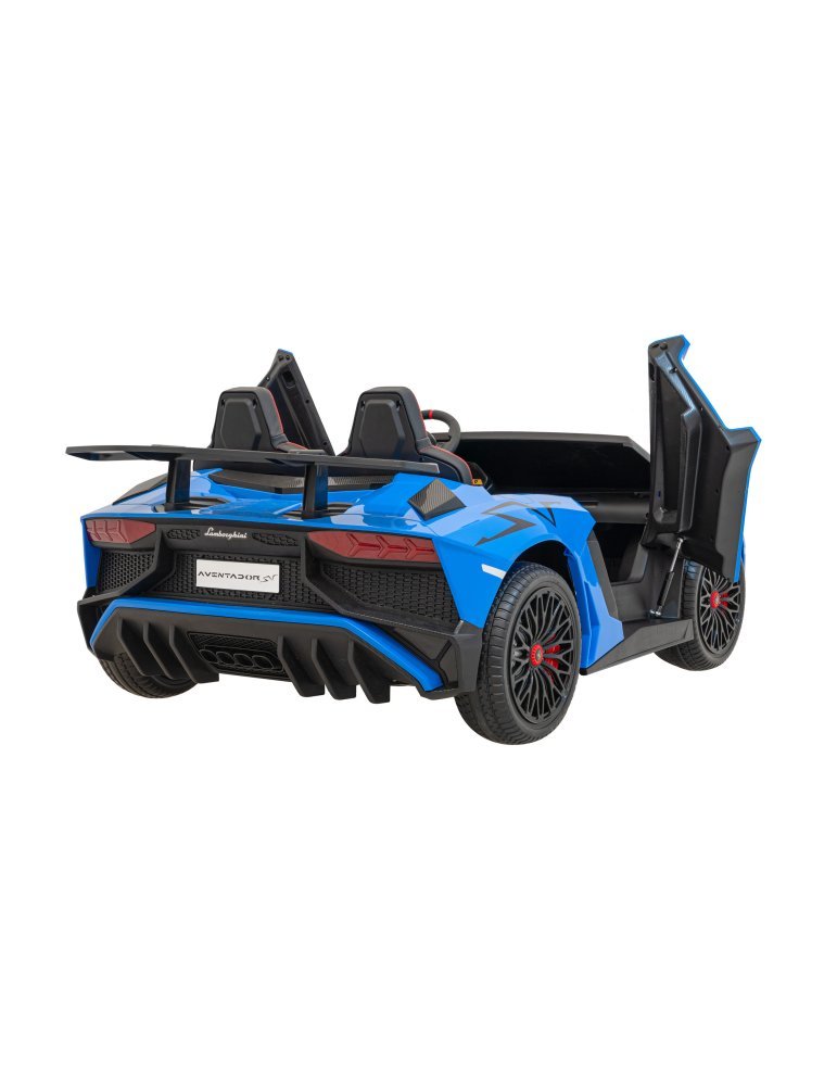 Lamborghini Aventador SV 24V - Coche eléctrico infantil biplaza con 2 motores de 200W, luces LED, suspensión y mando parental. 