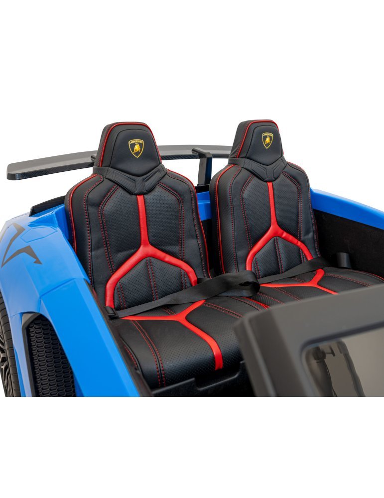 Lamborghini Aventador SV 24V - Coche eléctrico infantil biplaza con 2 motores de 200W, luces LED, suspensión y mando parental. 