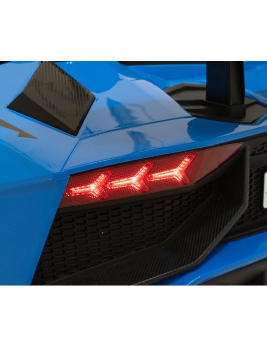 Lamborghini Aventador SV 24V - Coche eléctrico infantil biplaza con 2 motores de 200W, luces LED, suspensión y mando parental. 