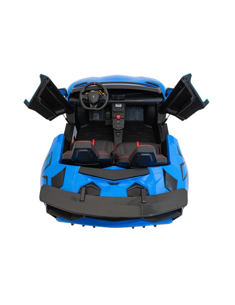 Lamborghini Aventador SV 24V - Coche eléctrico infantil biplaza con 2 motores de 200W, luces LED, suspensión y mando parental. 