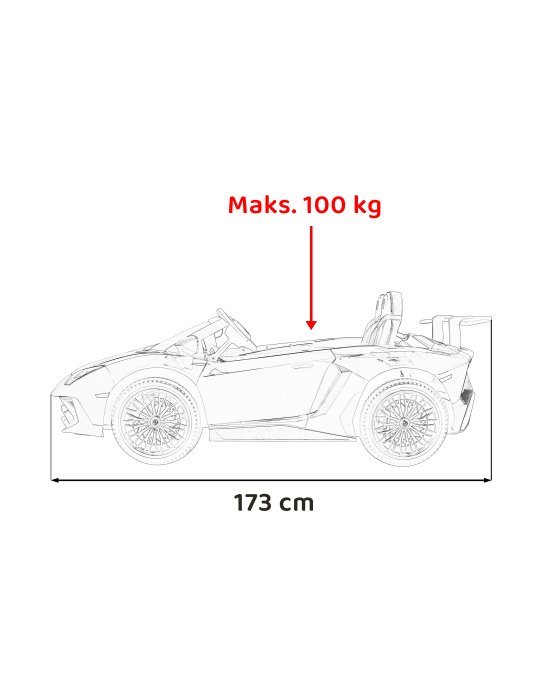 Lamborghini Aventador SV 24V - Coche eléctrico infantil biplaza con 2 motores de 200W, luces LED, suspensión y mando parental. 