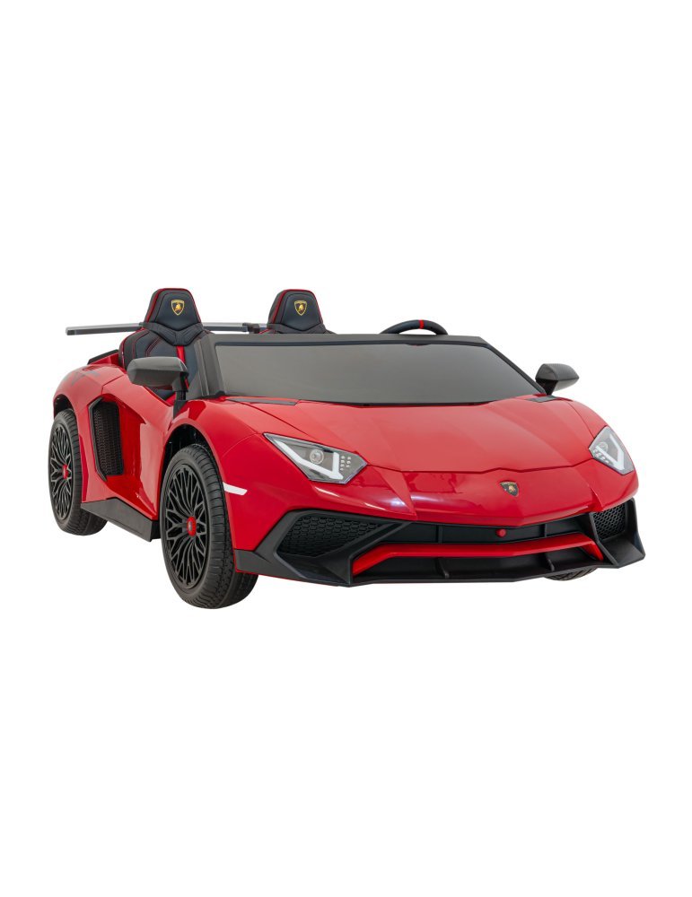 Lamborghini Aventador SV 24V - Coche eléctrico infantil biplaza con 2 motores de 200W, luces LED, suspensión y mando parental. 