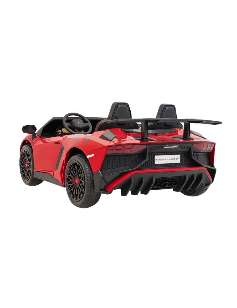 Lamborghini Aventador SV 24V - Coche eléctrico infantil biplaza con 2 motores de 200W, luces LED, suspensión y mando parental. 