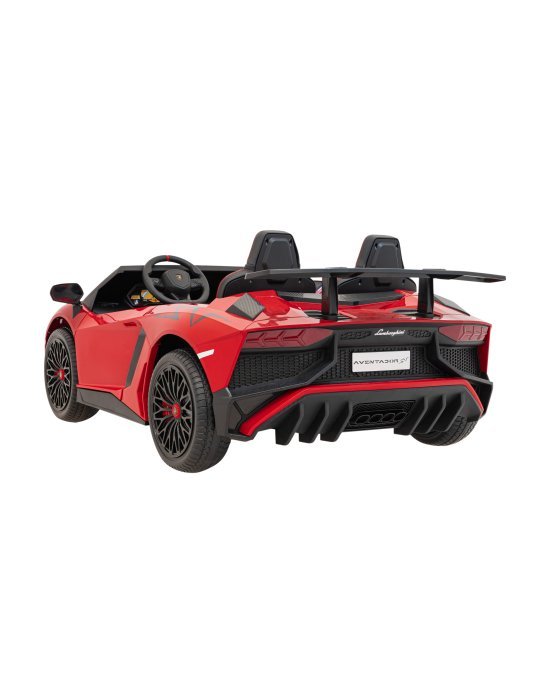 Lamborghini Aventador SV 24V - Coche eléctrico infantil biplaza con 2 motores de 200W, luces LED, suspensión y mando parental. 