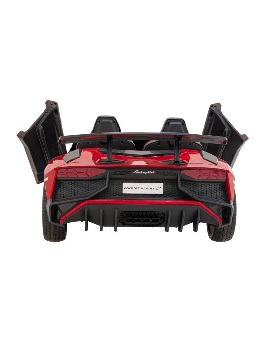 Lamborghini Aventador SV 24V - Coche eléctrico infantil biplaza con 2 motores de 200W, luces LED, suspensión y mando parental. 