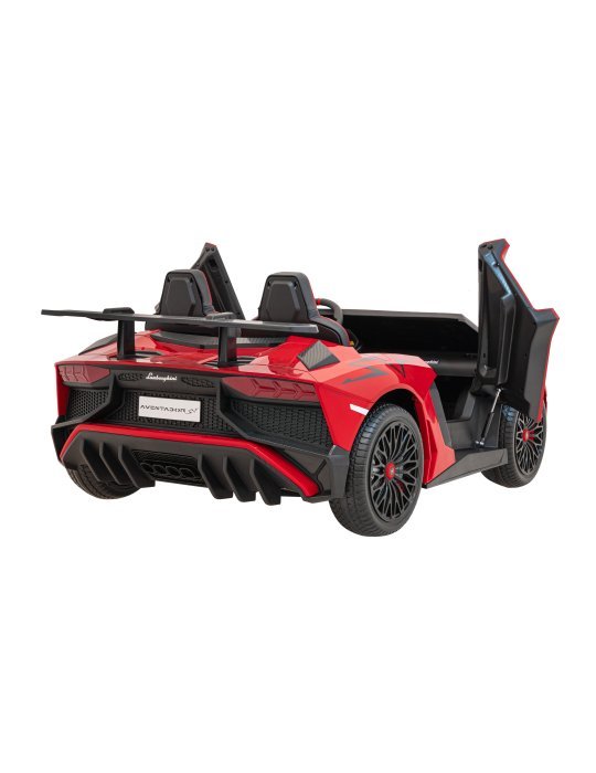 Lamborghini Aventador SV 24V - Coche eléctrico infantil biplaza con 2 motores de 200W, luces LED, suspensión y mando parental. 