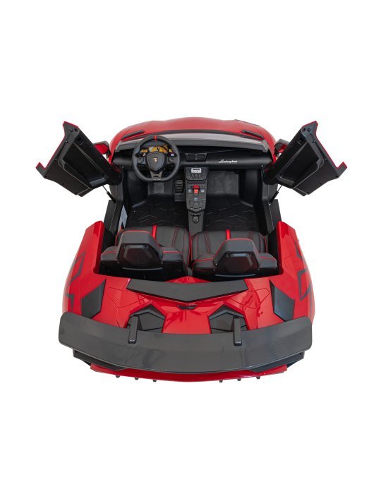 Lamborghini Aventador SV 24V - Coche eléctrico infantil biplaza con 2 motores de 200W, luces LED, suspensión y mando parental. 