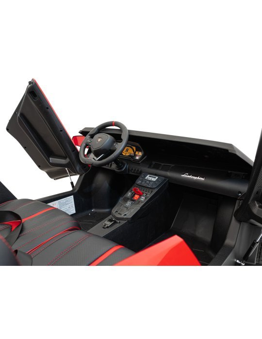 Lamborghini Aventador SV 24V - Coche eléctrico infantil biplaza con 2 motores de 200W, luces LED, suspensión y mando parental. 