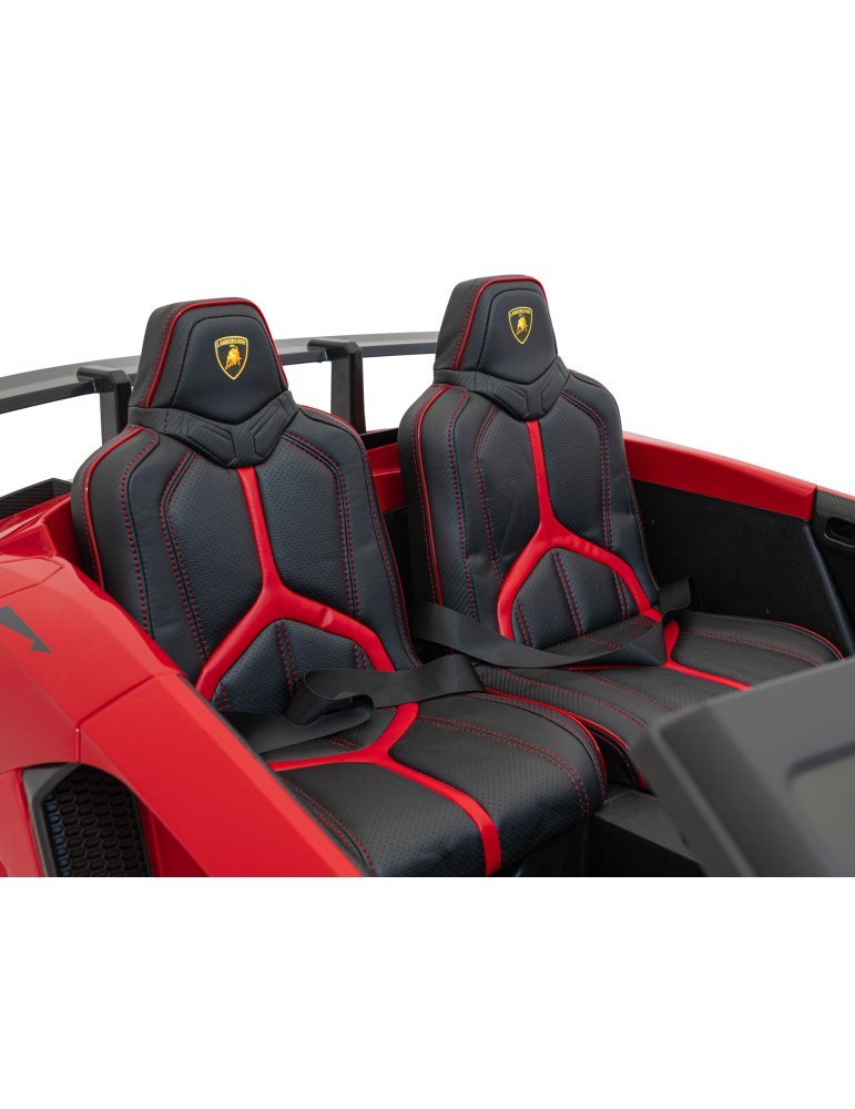 Lamborghini Aventador SV 24V - Coche eléctrico infantil biplaza con 2 motores de 200W, luces LED, suspensión y mando parental. 