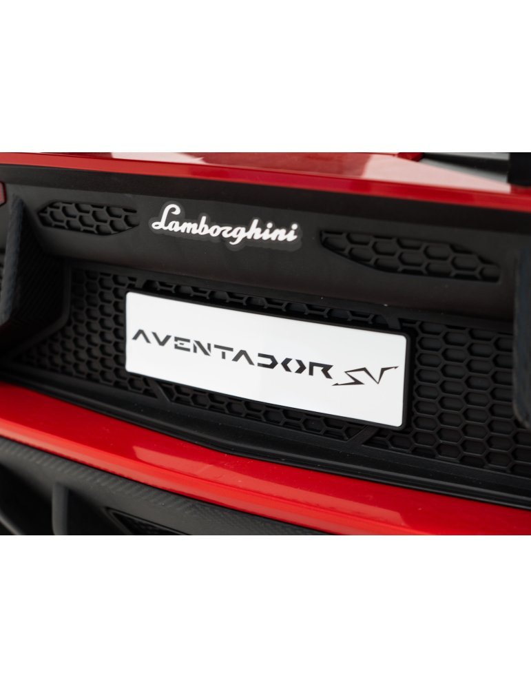 Lamborghini Aventador SV 24V - Coche eléctrico infantil biplaza con 2 motores de 200W, luces LED, suspensión y mando parental. 