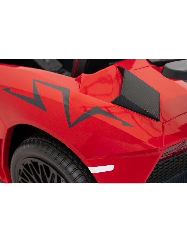 Lamborghini Aventador SV 24V - Coche eléctrico infantil biplaza con 2 motores de 200W, luces LED, suspensión y mando parental. 