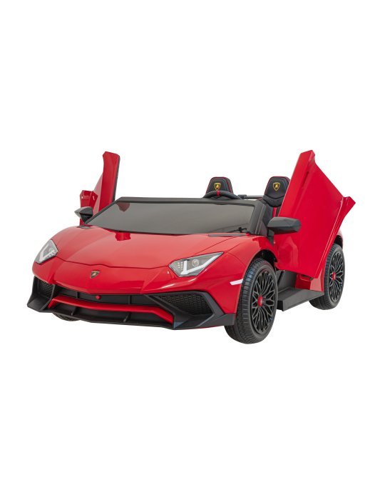 Lamborghini Aventador SV 24V - Coche eléctrico infantil biplaza con 2 motores de 200W, luces LED, suspensión y mando parental. 