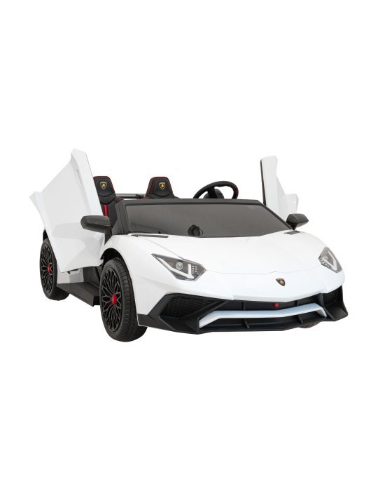 Lamborghini Aventador SV 24V - Coche eléctrico infantil biplaza con 2 motores de 200W, luces LED, suspensión y mando parental. 