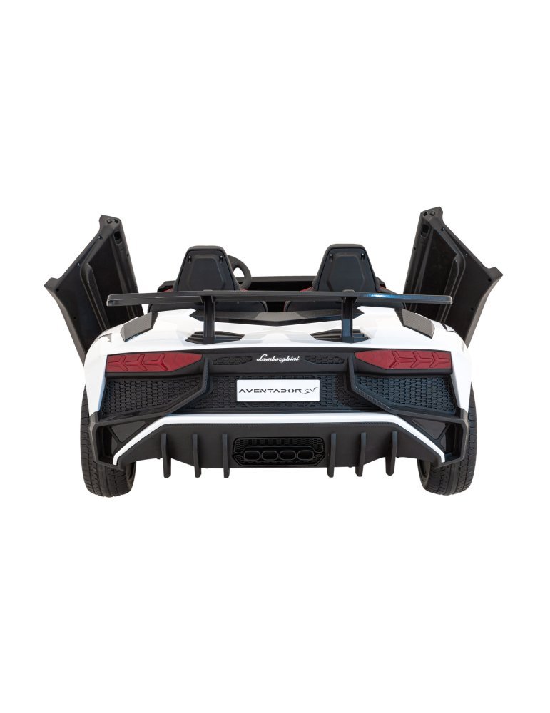 Lamborghini Aventador SV 24V - Coche eléctrico infantil biplaza con 2 motores de 200W, luces LED, suspensión y mando parental. 