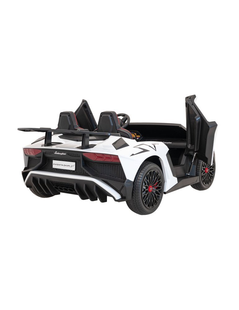 Lamborghini Aventador SV 24V - Coche eléctrico infantil biplaza con 2 motores de 200W, luces LED, suspensión y mando parental. 