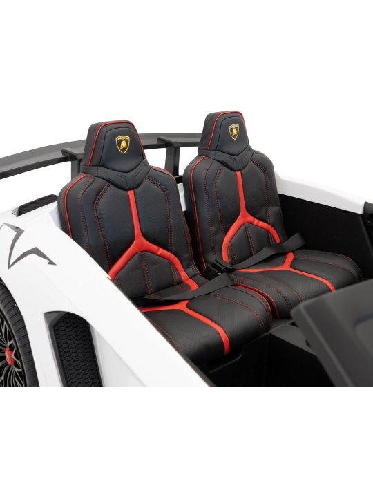 Lamborghini Aventador SV 24V - Coche eléctrico infantil biplaza con 2 motores de 200W, luces LED, suspensión y mando parental. 
