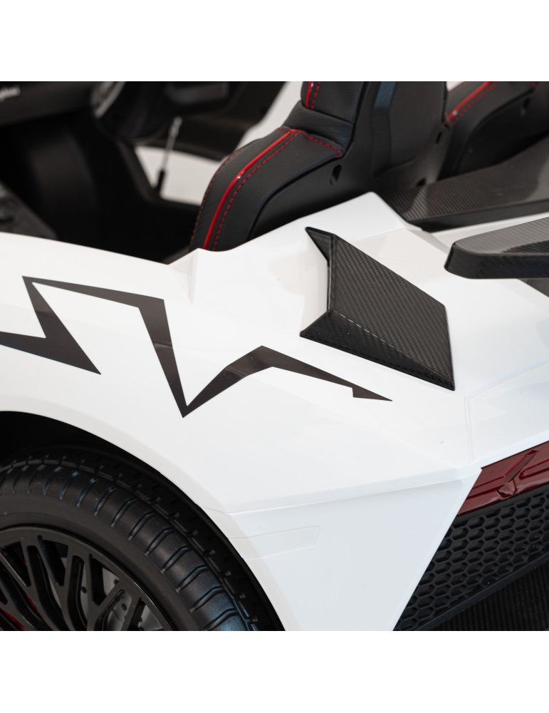 Lamborghini Aventador SV 24V - Coche eléctrico infantil biplaza con 2 motores de 200W, luces LED, suspensión y mando parental. 