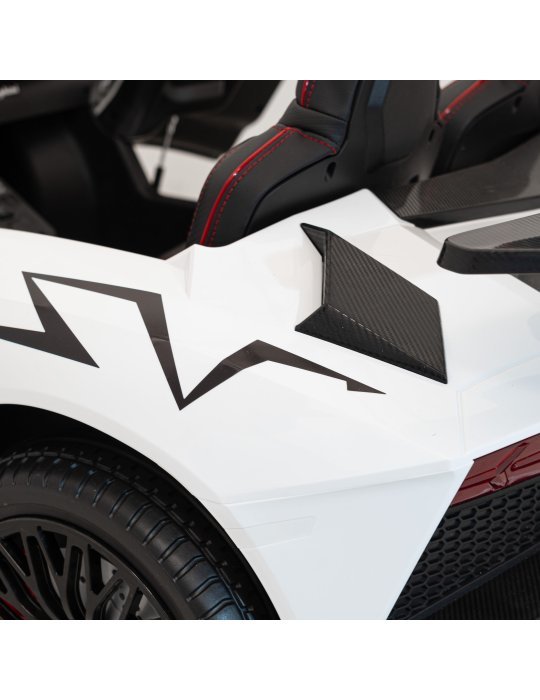 Lamborghini Aventador SV 24V - Coche eléctrico infantil biplaza con 2 motores de 200W, luces LED, suspensión y mando parental. 