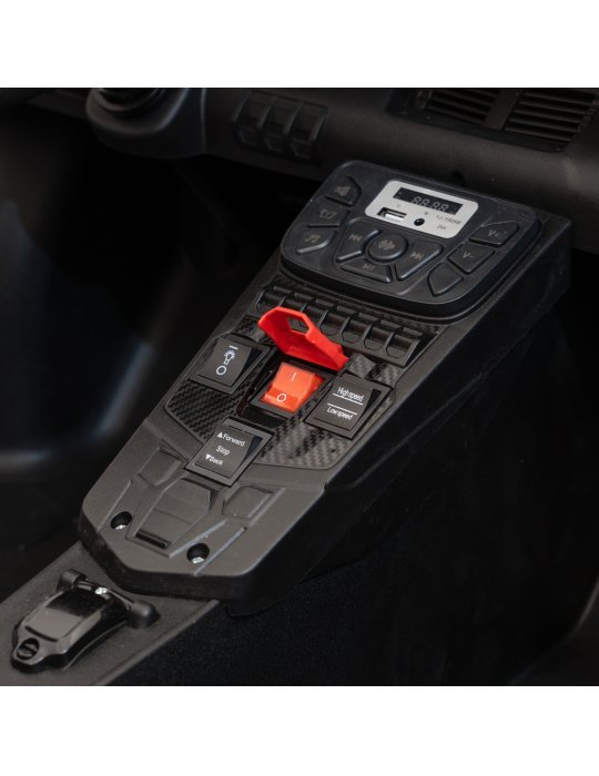 Lamborghini Aventador SV 24V - Coche eléctrico infantil biplaza con 2 motores de 200W, luces LED, suspensión y mando parental. 
