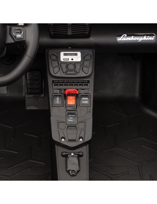 Lamborghini Aventador SV 24V - Coche eléctrico infantil biplaza con 2 motores de 200W, luces LED, suspensión y mando parental. 