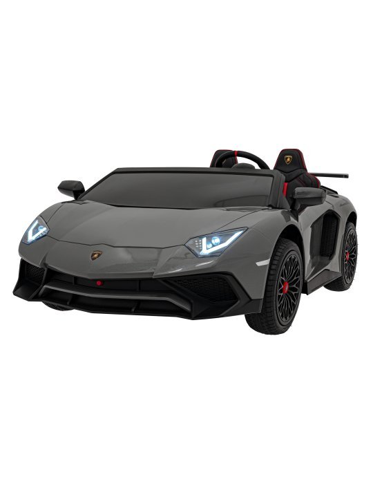 Lamborghini Aventador SV 24V - Coche eléctrico infantil biplaza con 2 motores de 200W, luces LED, suspensión y mando parental. 