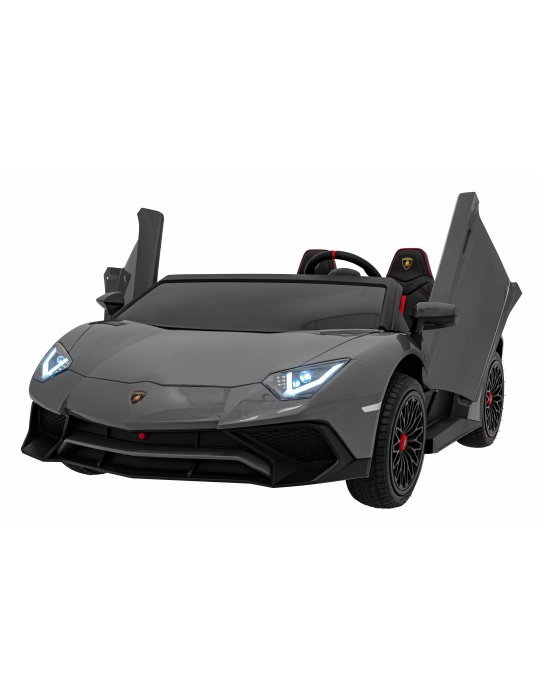 Lamborghini Aventador SV 24V - Coche eléctrico infantil biplaza con 2 motores de 200W, luces LED, suspensión y mando parental. 