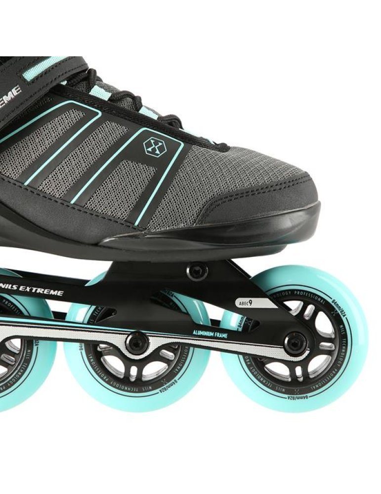 Patines In-Line NILS EXTREME NEGRO-VERDE MENTA |Cómodos Y Seguros 6 