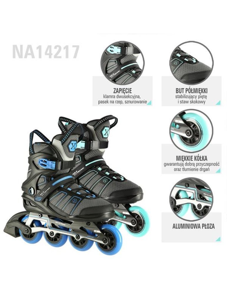 Patines In-Line NILS EXTREME NEGRO-VERDE MENTA |Cómodos Y Seguros 10 