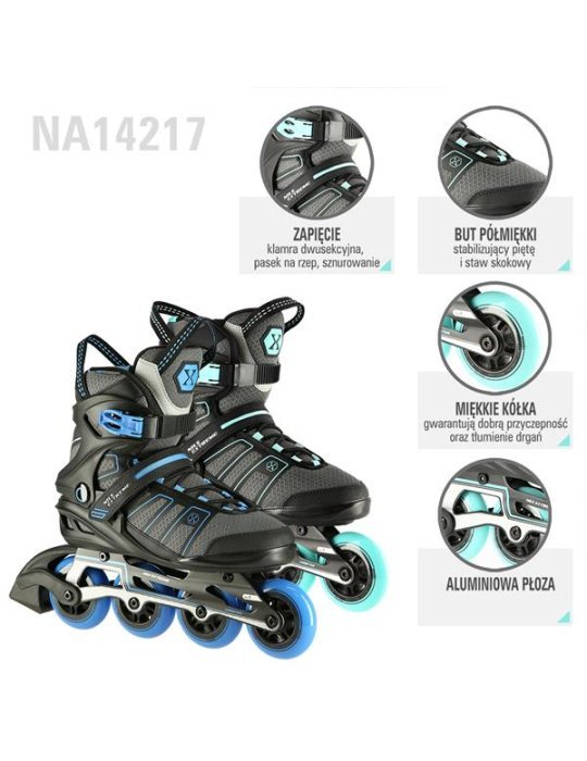 NA14217 BLACK-MINT SIZE 45 IN-LINE SKATES NILS EXTREME 10 