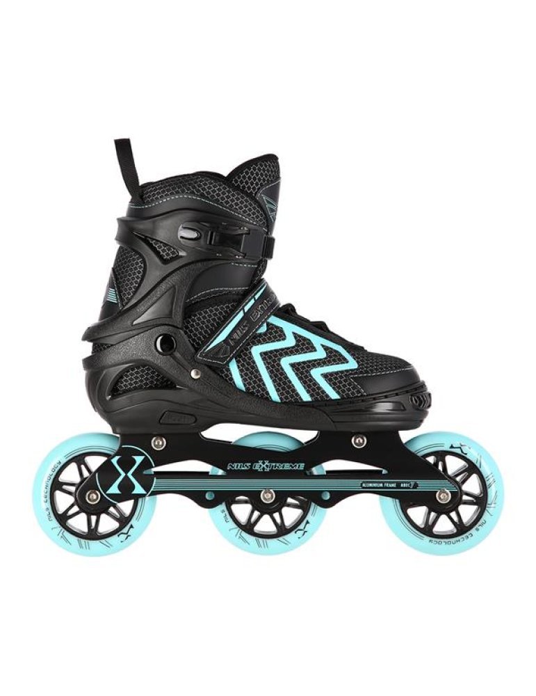 NA19318 BLACK-TURQUOISE SIZE L (39-42) IN-LINE SKATES NILS EXTREME 5 