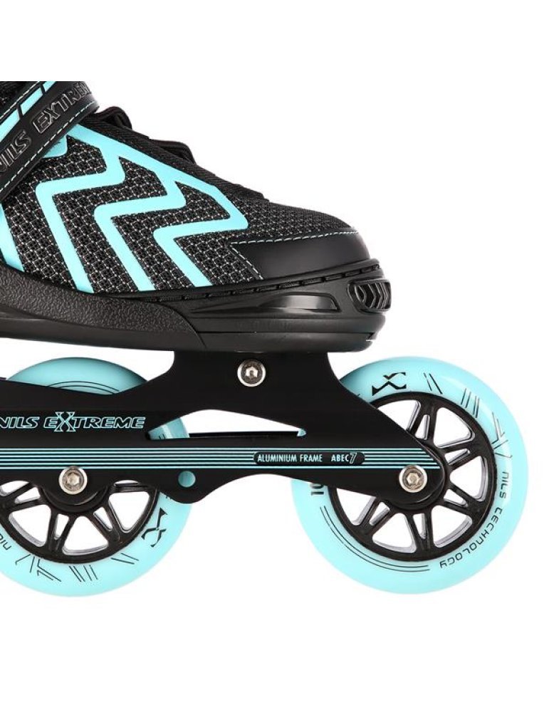 NA19318 BLACK-TURQUOISE SIZE L (39-42) IN-LINE SKATES NILS EXTREME 6 