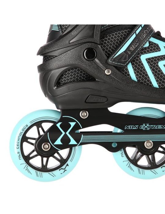 NA19318 BLACK-TURQUOISE SIZE L (39-42) IN-LINE SKATES NILS EXTREME 7 