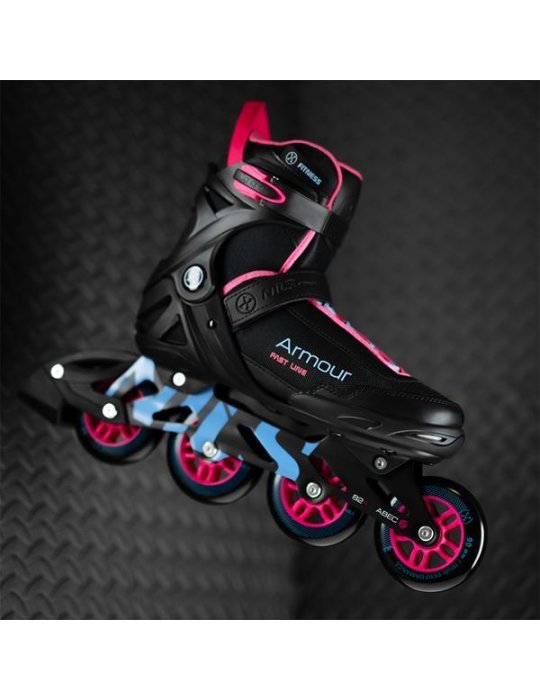 Patines in linea ARMOUR NEGRO-ROSA Δ NILS EXTREME per tutte le età 2 