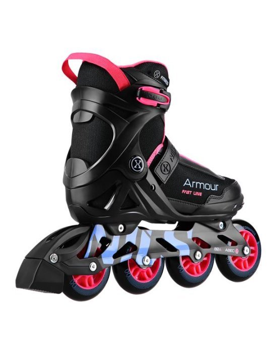 Patines In-Line ARMOUR NEGRO-ROSA Δ NILS EXTREME For All Ages 3 