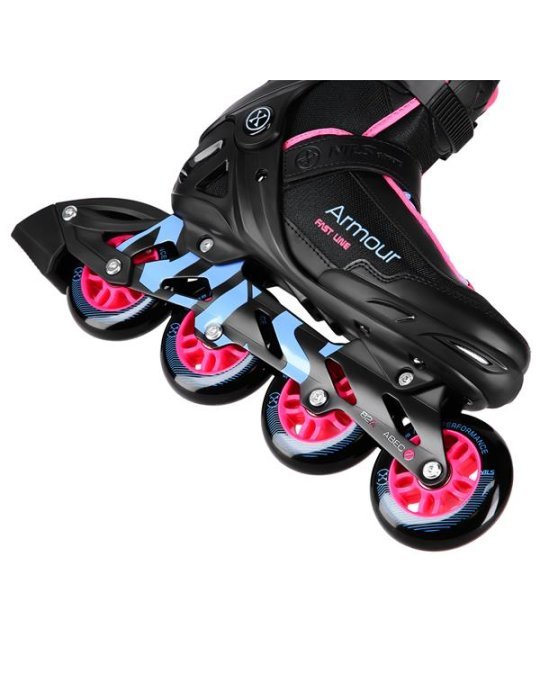 Patines in linea ARMOUR NEGRO-ROSA Δ NILS EXTREME per tutte le età 5 