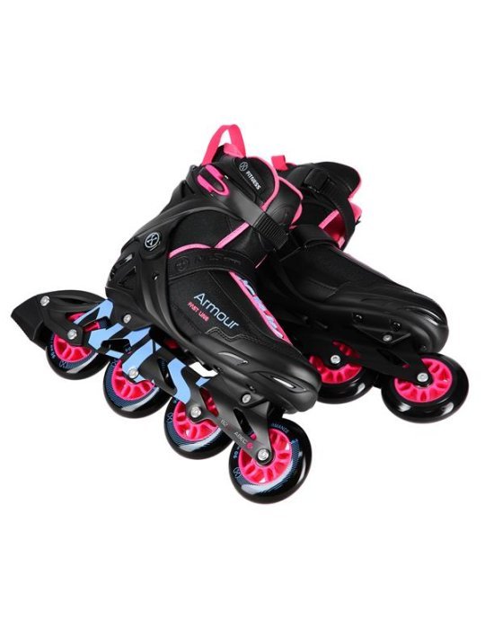 Patines In-Line ARMOUR NEGRO-ROSA Δ NILS EXTREME For All Ages 7 