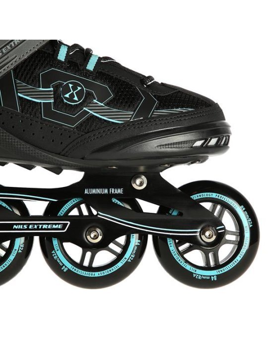 Patines In-Line NILS EXTREME COLOR NEGRO-VERDE MENTA Δ Comfort For Beginners 7 
