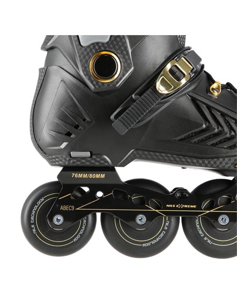 Patines Slalom In-Line NILS EXTREME Black-Oro High Performance 5 