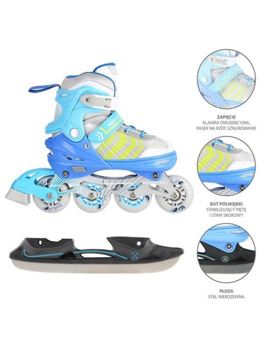 Patines Ajustables 4 en 1 NILS EXTREME BLUE 3 