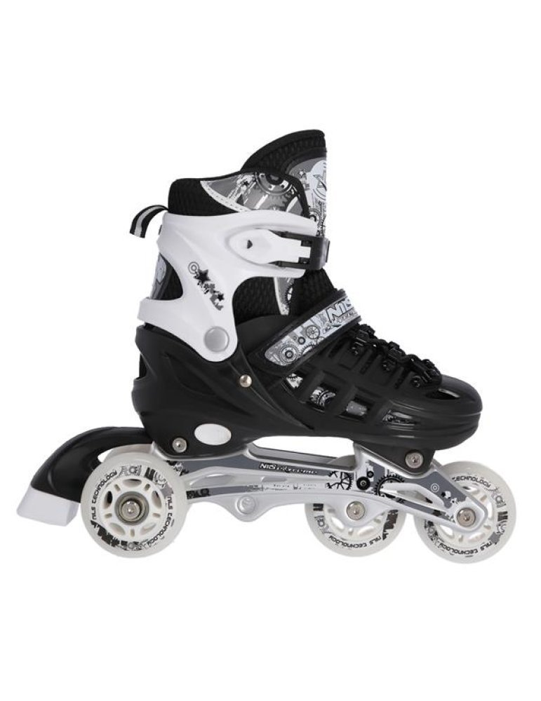 Patins réglables 4 en 1 NILS EXTREME PURE BLACK 4 