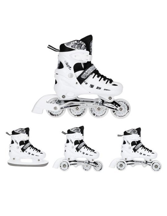 Nils Extreme LED Pure White 4 em 1 Patins ajustáveis com iluminação PATINS 