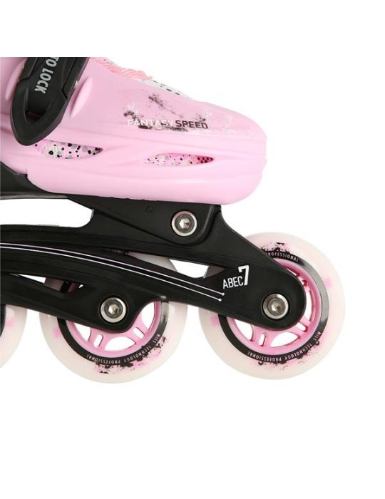 Patines 4 en 1 ajustables Rosa Nils Extreme - Hielo, Línea, Quad y 3 Ruedas en Uno 7 