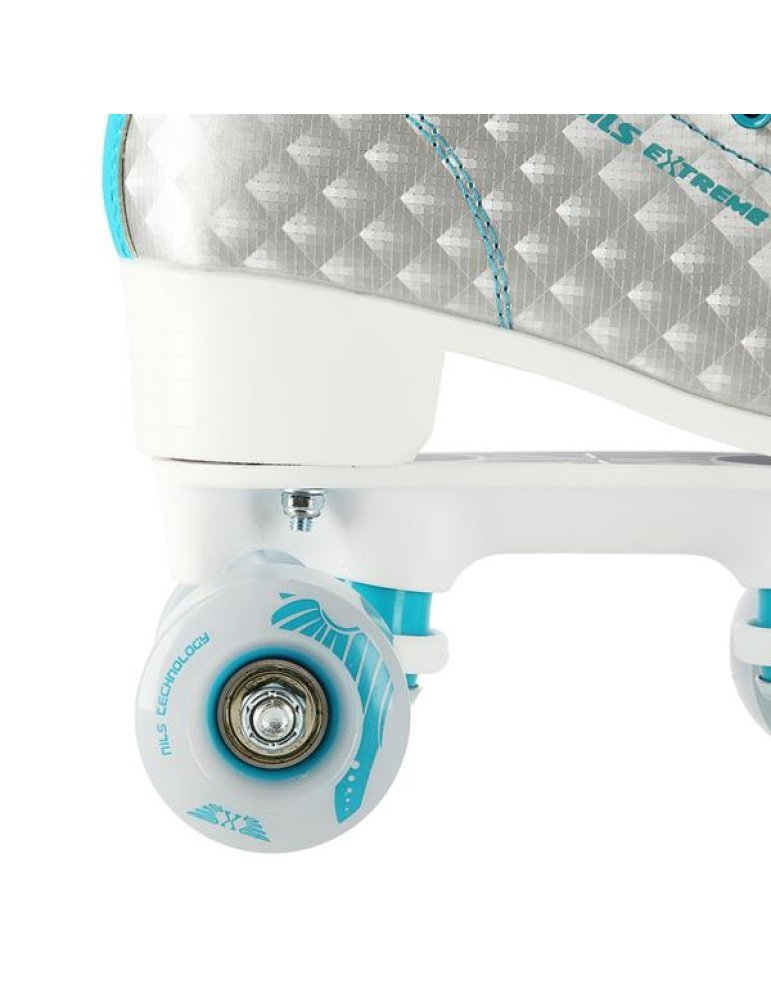 Pattini a 4 ruote Nils Extreme Silver-Turquoise - Pattini sicuri per principianti 5 